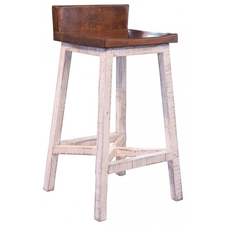International Furniture Direct Pueblo Solid Wood Bar Stool Godby Home Furnishings Bar Stools